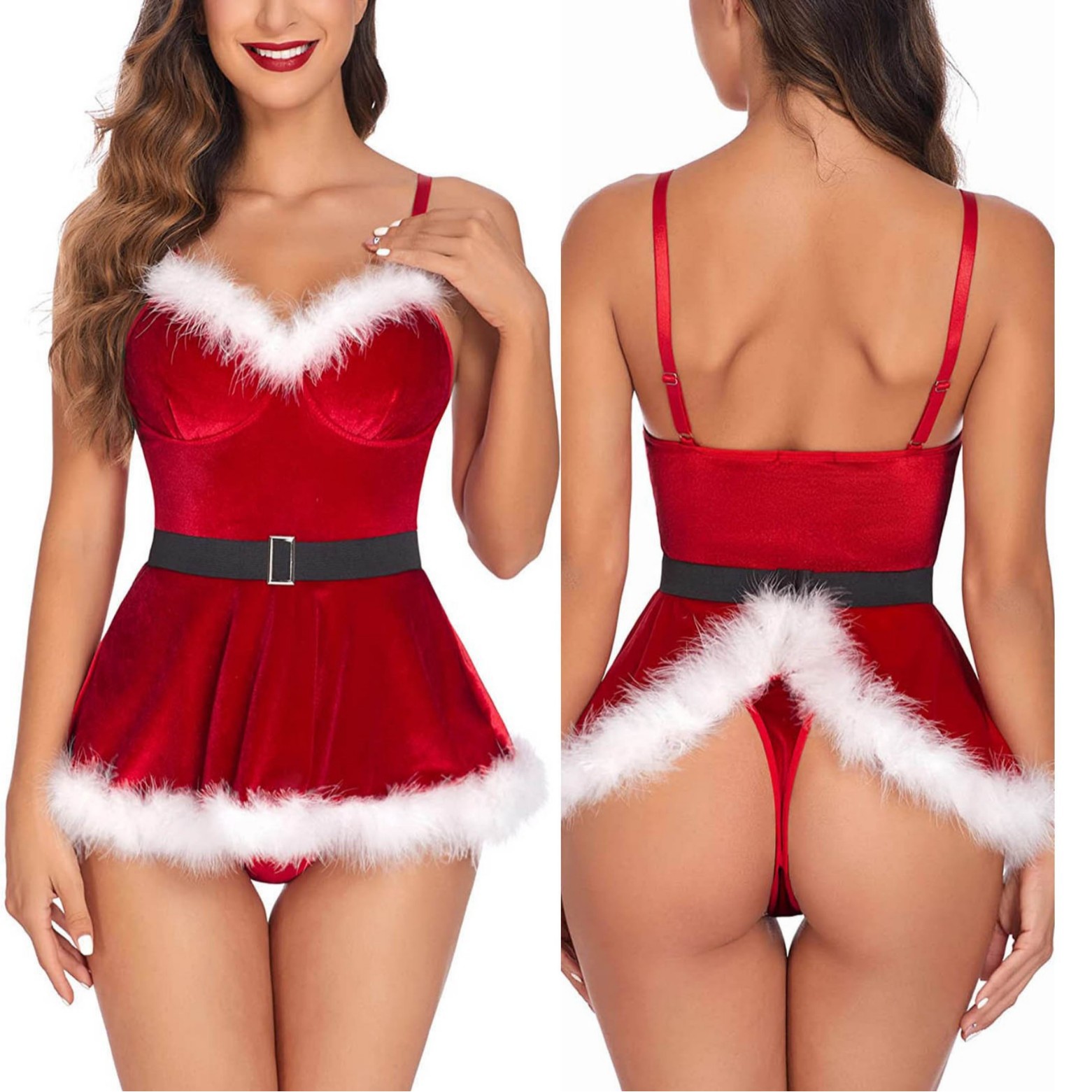 Elf Costume Christmas - Женская сексуальная ночная рубашка Санта-Клауса, карнавальный