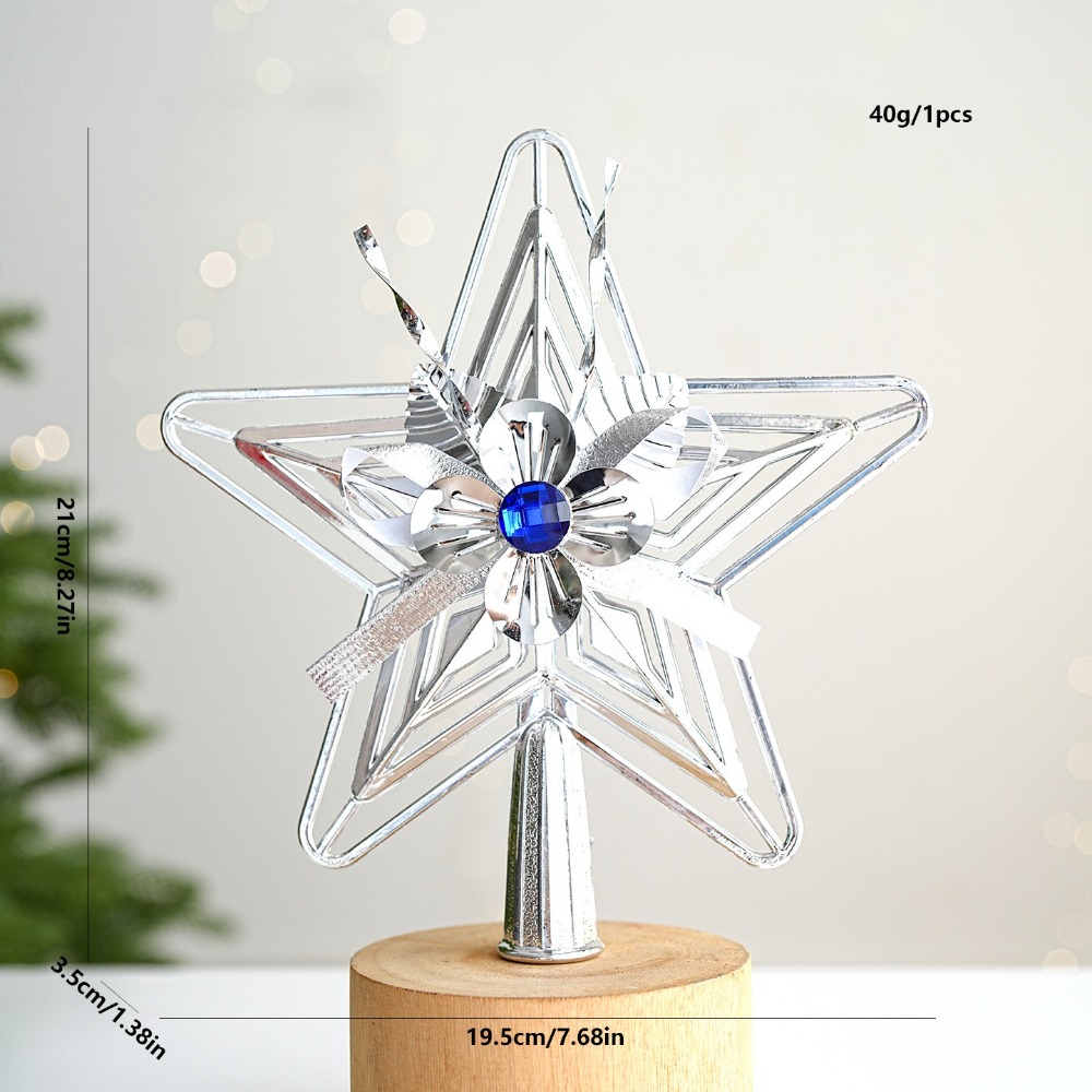 Star Tree Topper - Праздничная звезда-украшение для верхушки елки, пластиковая,