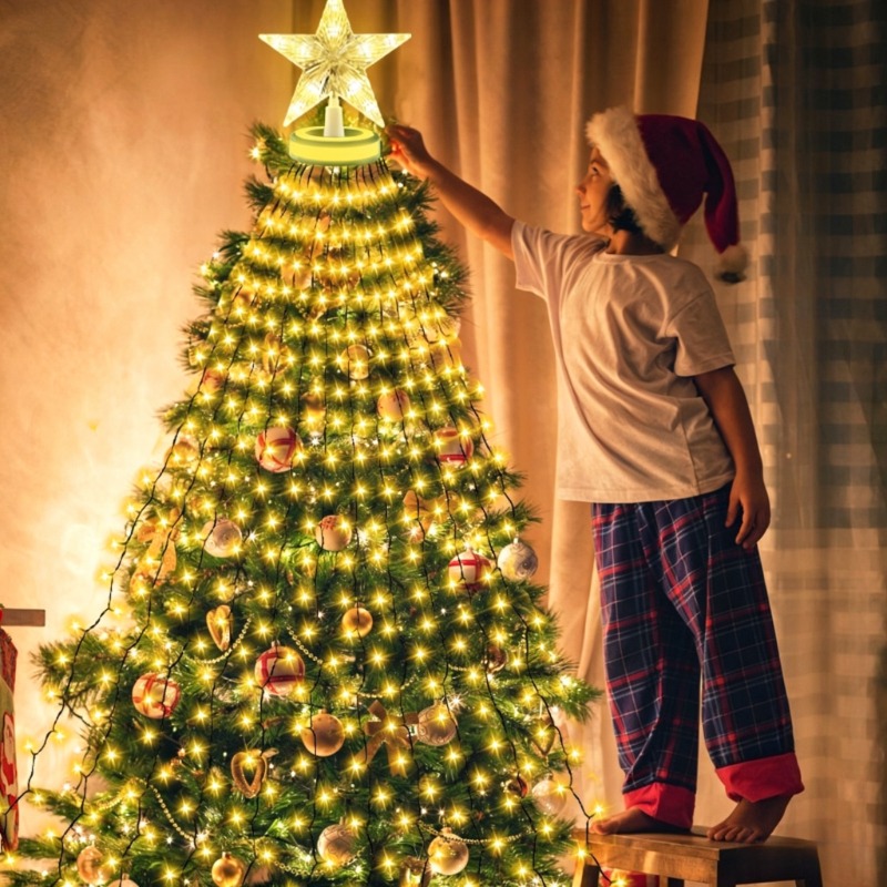 Star Tree Topper - Рождественские гирлянды-кольца для елки со звездой,