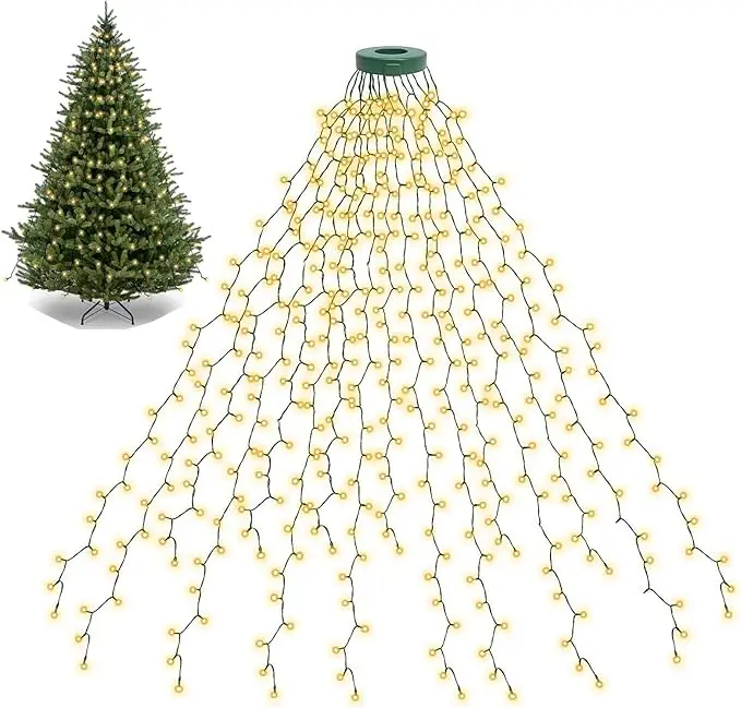 Star Tree Topper - Светодиодные елочные огни, новогодняя гирлянда для