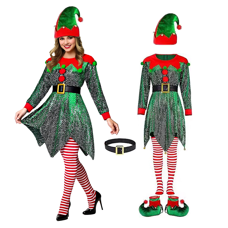 Elf Costume Christmas - 5 шт. Рождественский костюм для женщин: