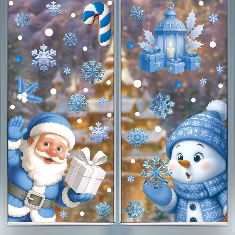 Snowflake Window Decal - Счастливого Рождества! Статичная наклейка на стекло: