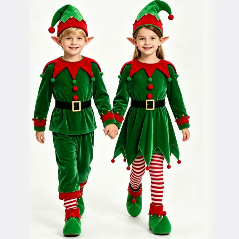 Elf Costume Christmas - Рождественские костюмы для мальчиков и девочек,