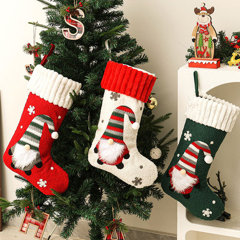 Christmas Stocking Hanging - Новый плюшевый рождественский носок-украшение, подарочный мешочек