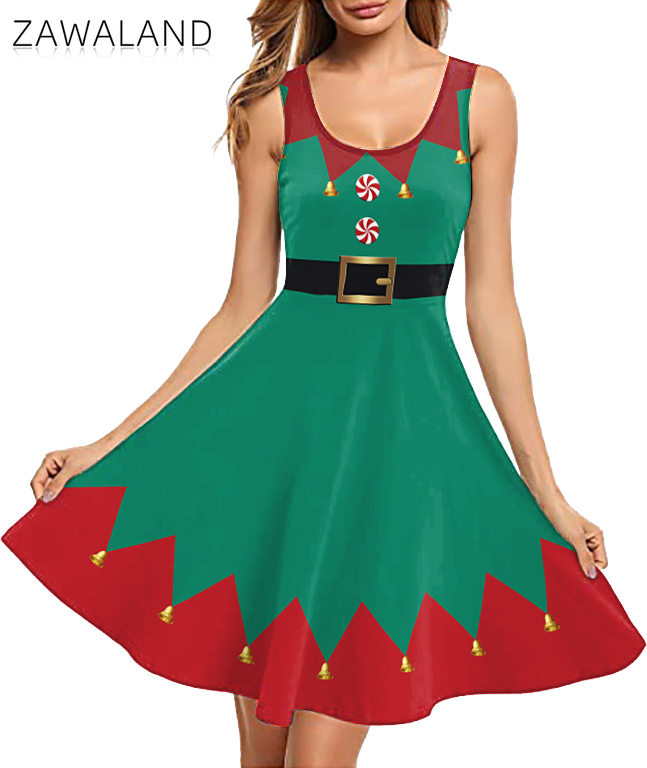 Рождественский красный, зелены – обзор и цена Elf Costume Christmas