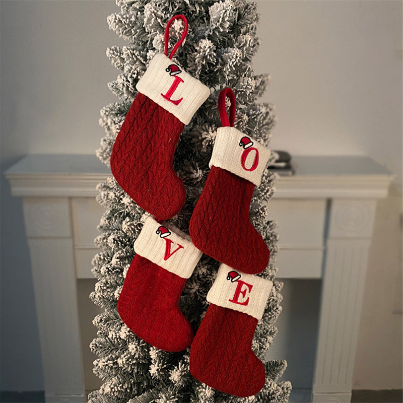 Рождественские носки Вязание с – обзор и цена Christmas Stocking Hanging