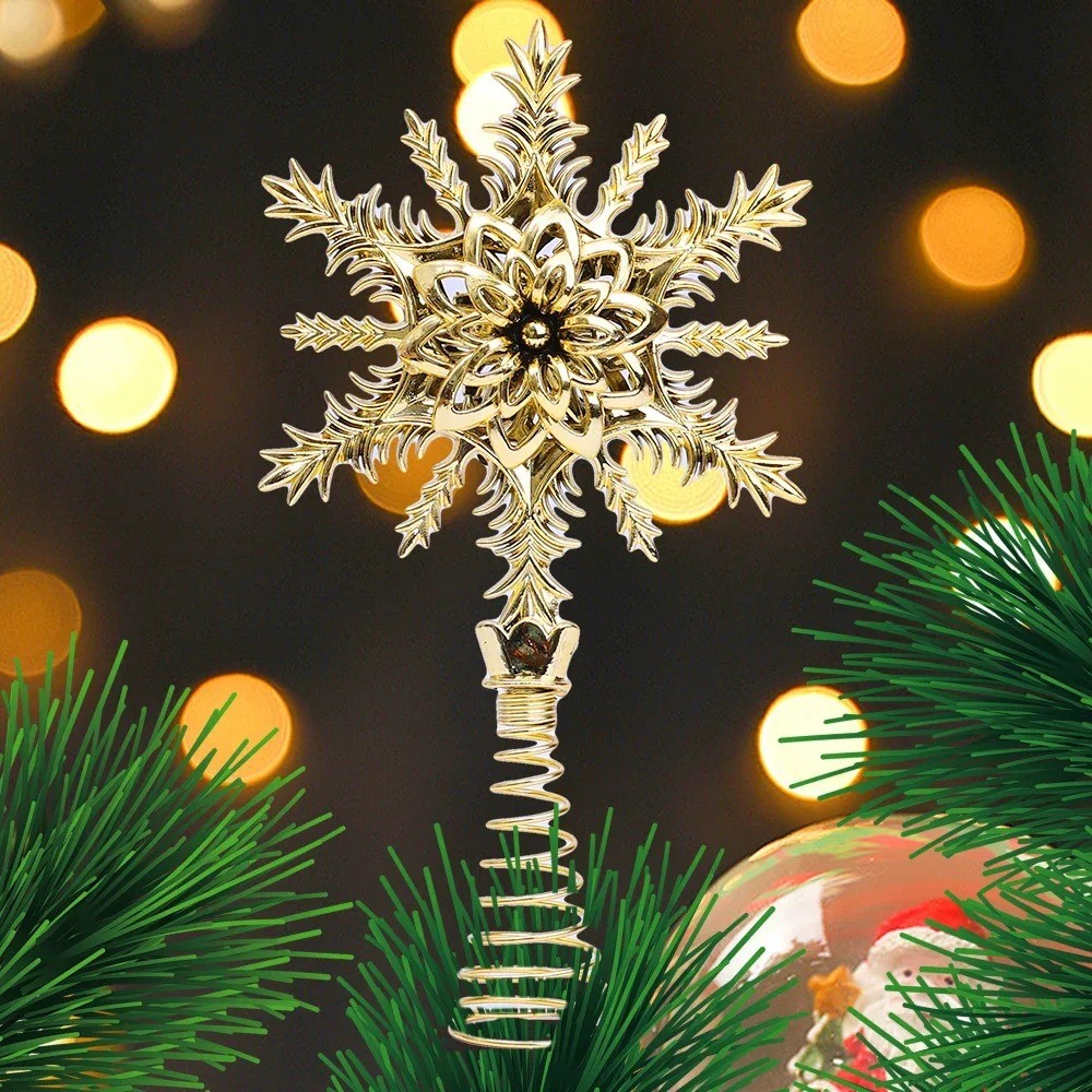 Золотая рождественская елочная – обзор и цена Star Tree Topper