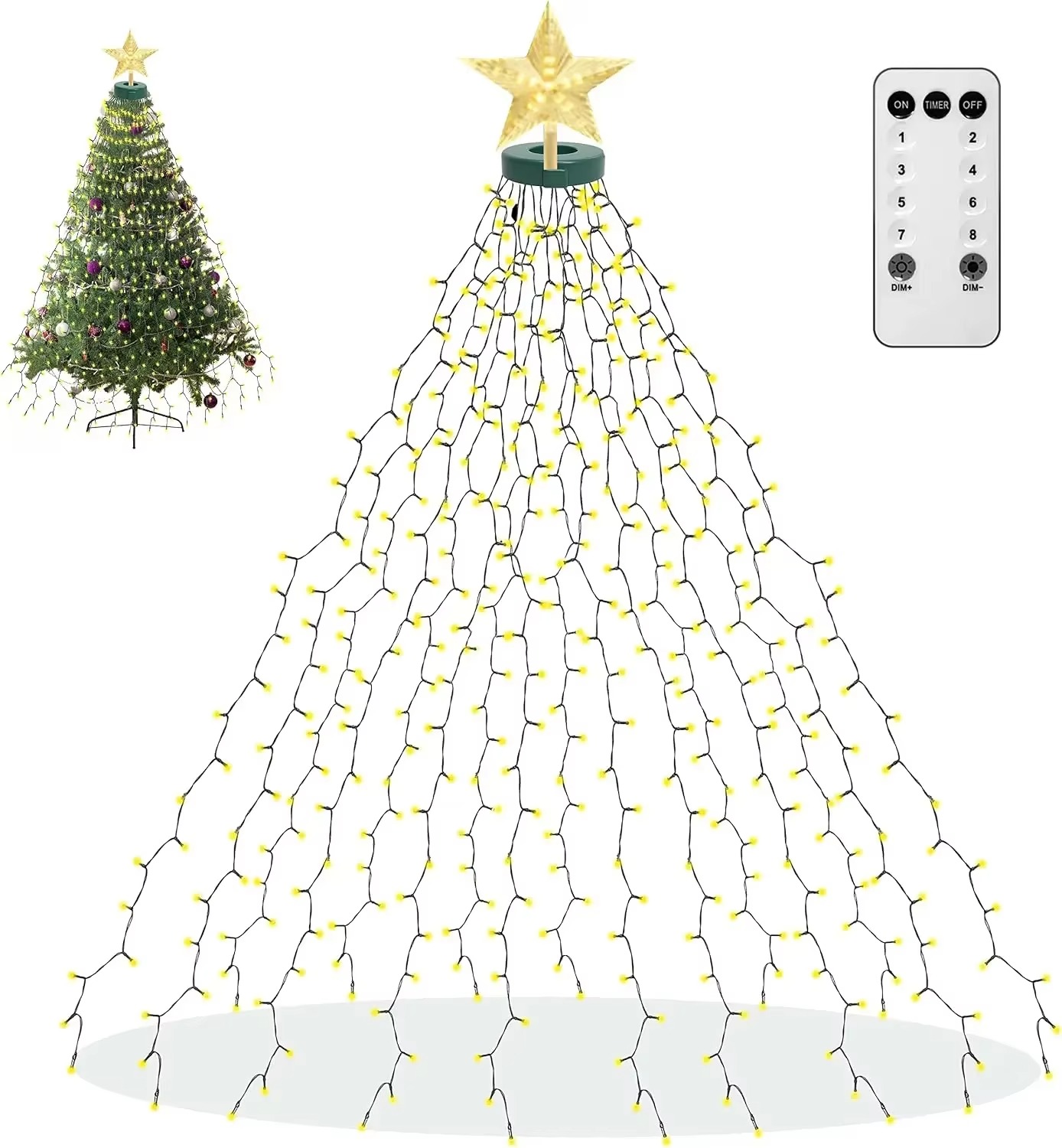 Рождественские гирлянды-кольца – обзор и цена Star Tree Topper