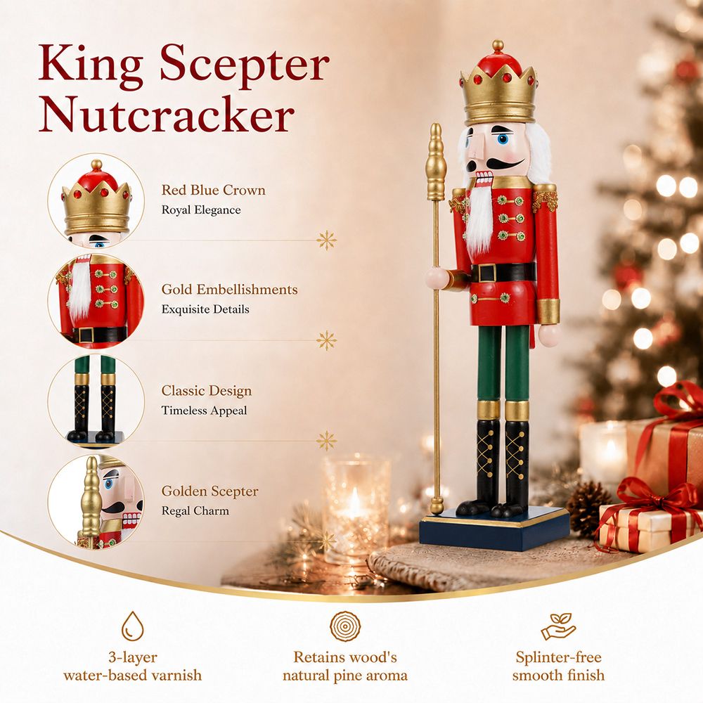 Деревянный Щелкунчик-король с  – обзор и цена Nutcracker Figurine