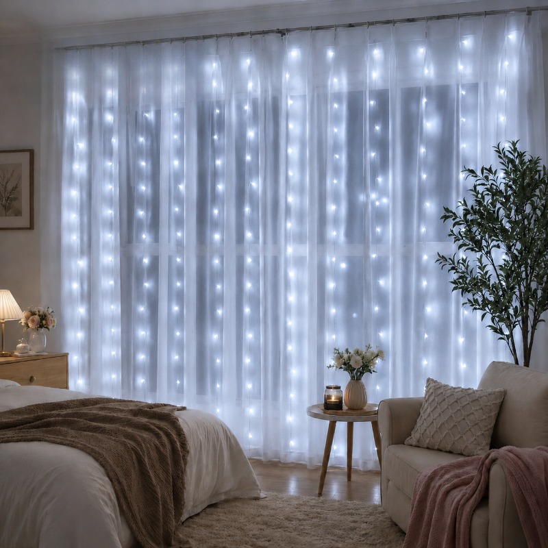 Светодиодная гирлянда-занавес  – обзор и цена Led Fairy String Lights