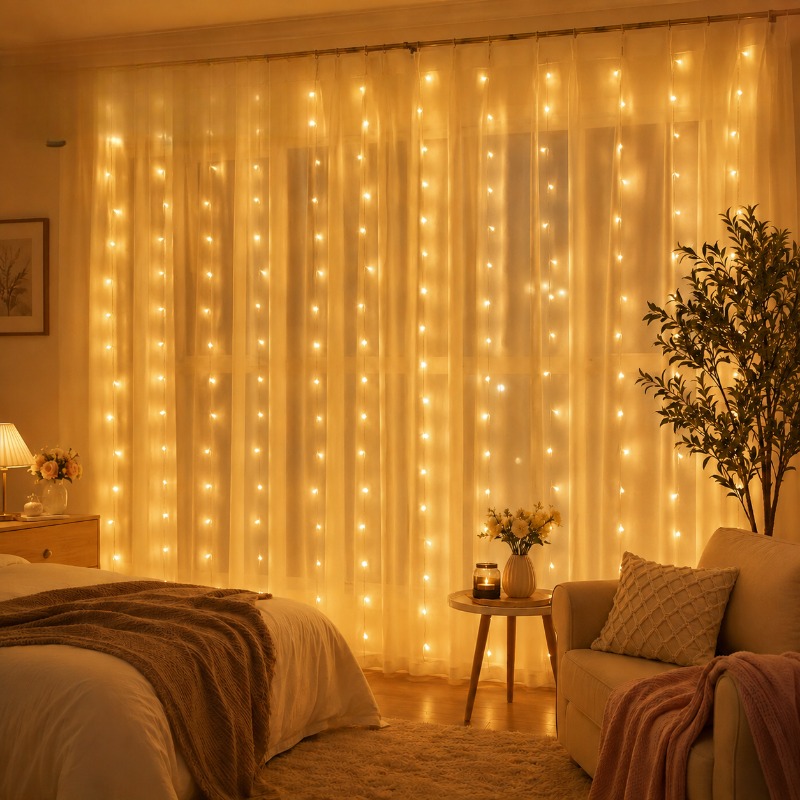 Светодиодная гирлянда-занавес  – обзор и цена Led Fairy String Lights
