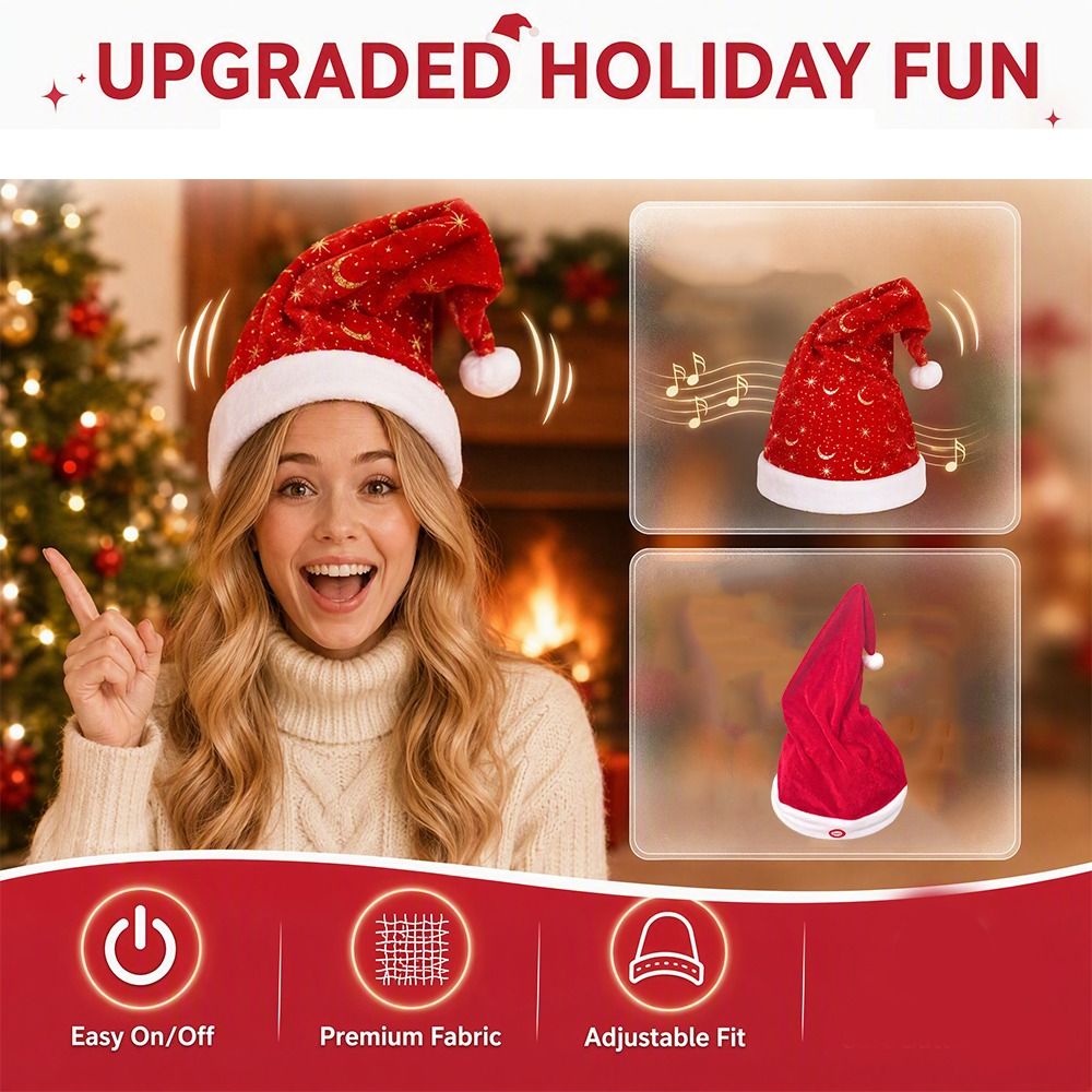 Электрическая танцующая рождес – обзор и цена Santa Hat Plush