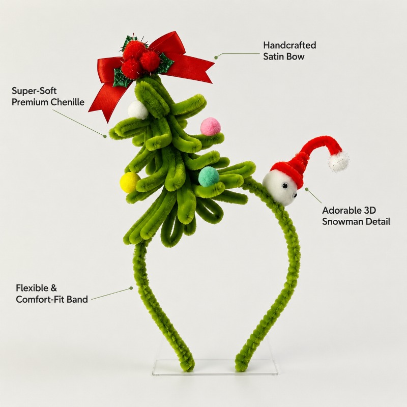 Рождественский ободок с елкой, – обзор и цена Ribbon Bow Gift