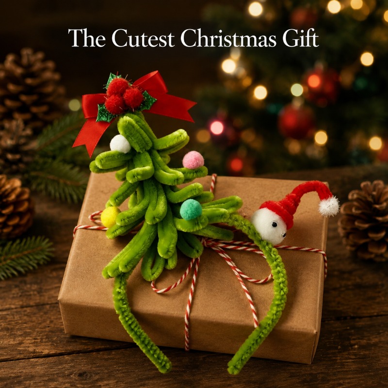Рождественский ободок с елкой, – обзор и цена Ribbon Bow Gift
