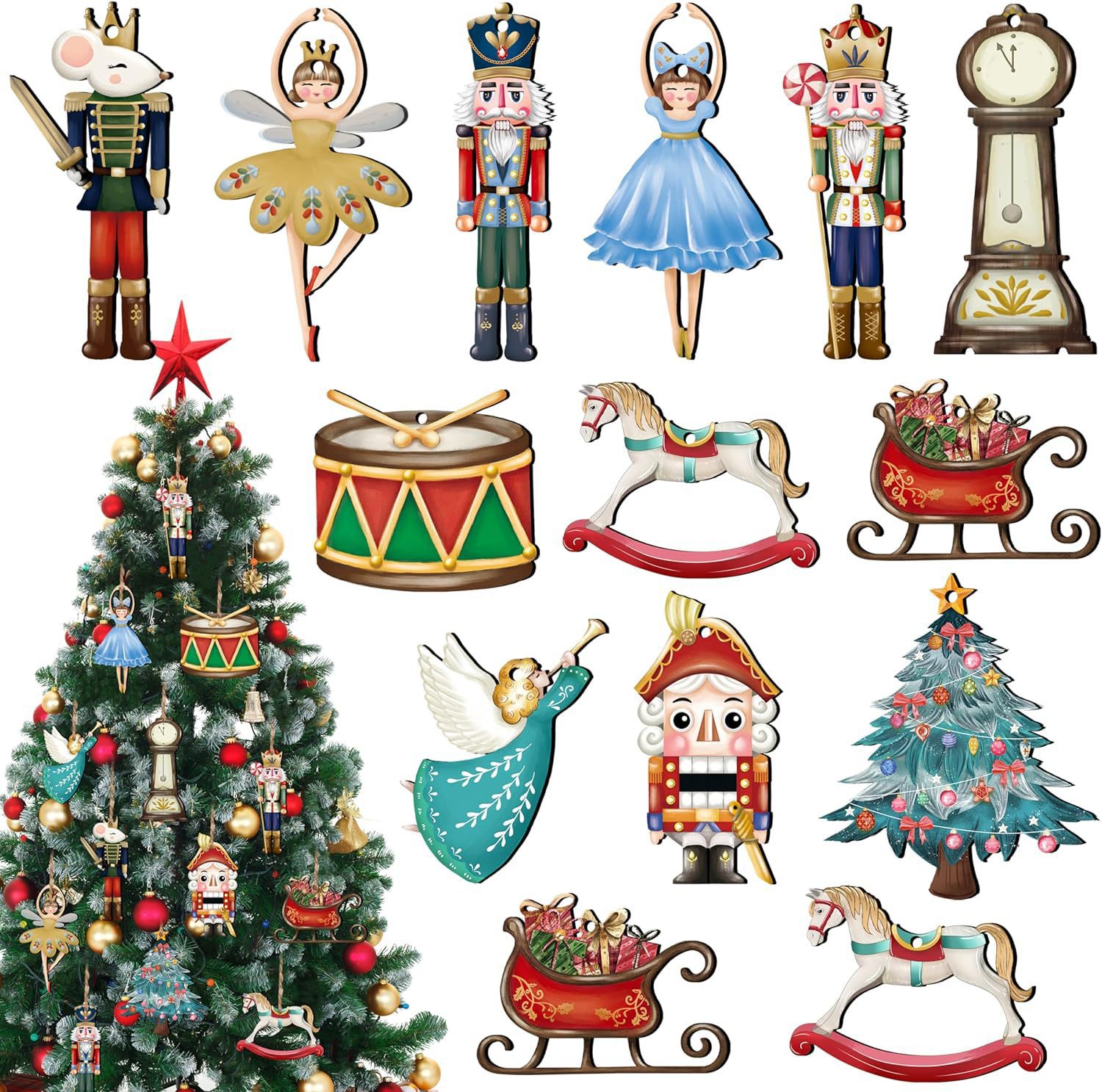 12 шт./компл. деревянный Щелку – обзор и цена Nutcracker Figurine