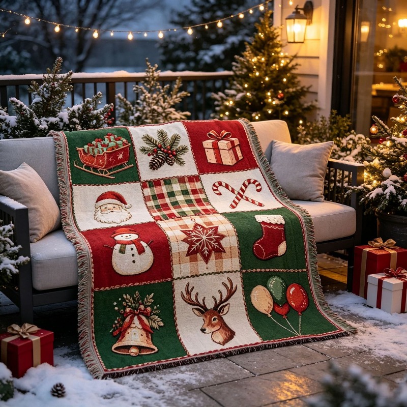 Рождественский жаккардовый гоб – обзор и цена Christmas Throw Blanket